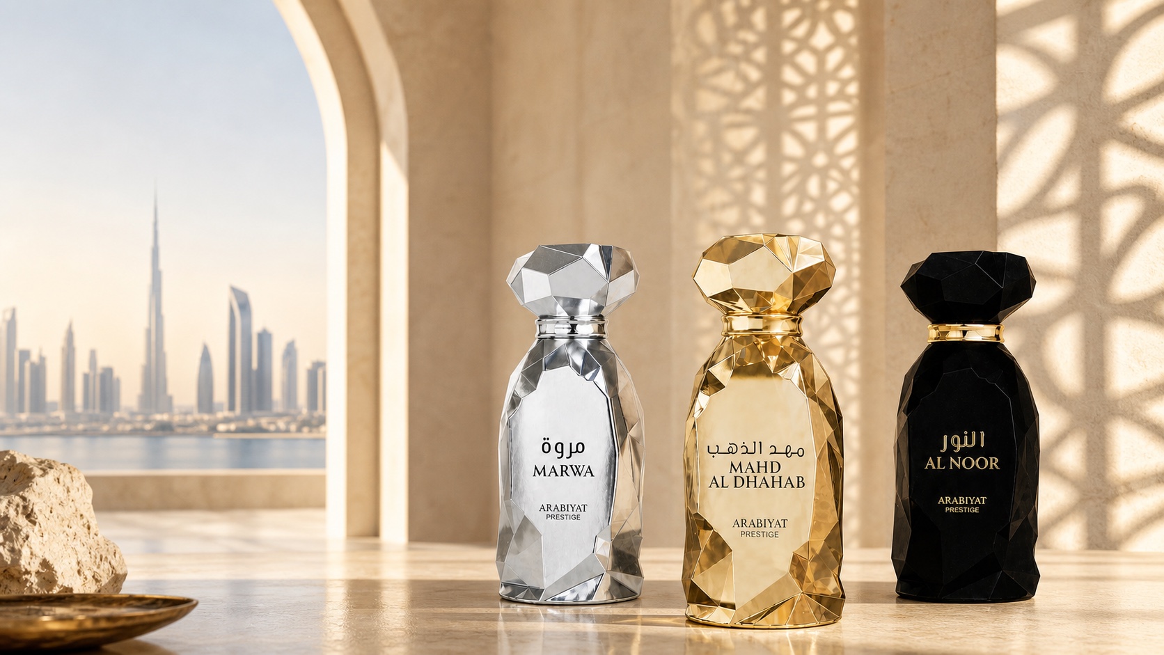 Marwa, Mahd Al Dhahab and Al Noor in a Dubai-inspired architectural setting